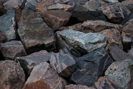 A pile of large pieces of stone or rock. Natural background. Copy space.の写真素材