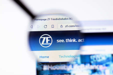 Los Angeles, California, USA - 20 March 2020: ZF Friedrichshafen company logo on website page...