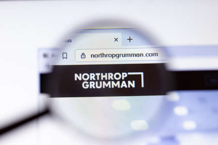 Saint Petersburg, Russia - 29 March 2020: Northrop Grumman business company logo visible on screen. Corporation website page close-up, Illustrative Editorial.のeditorial素材