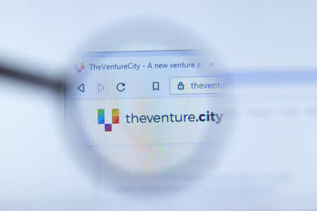 Moscow, Russia - 1 June 2020: TheVentureCity website page in browser. Logo close-up, Illustrative Editorial.のeditorial素材