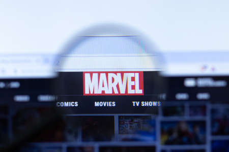 Moscow, Russia - 1 June 2020: Marvel Studios website with logo , Illustrative Editorial.のeditorial素材
