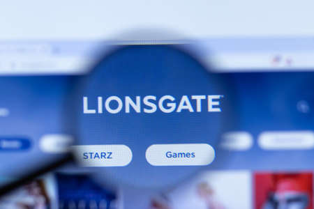Moscow, Russia - 1 June 2020: Lionsgate website with logo , Illustrative Editorial.のeditorial素材