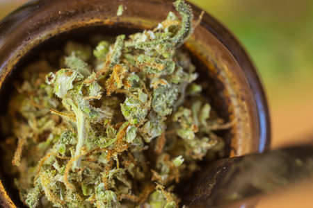 Cannabis in bong macro photo.の写真素材