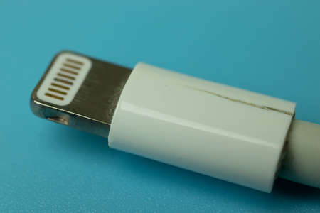 Macro close-up of lighting charger usb dock.