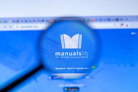 New York, USA - 29 September 2020: manualslib manualslib.com company website with logo close up, Illustrative Editorial.のeditorial素材