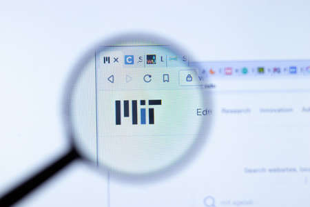 New York, USA - September 29, 2020: MIT mit.edu company website with logo close up, Illustrative...