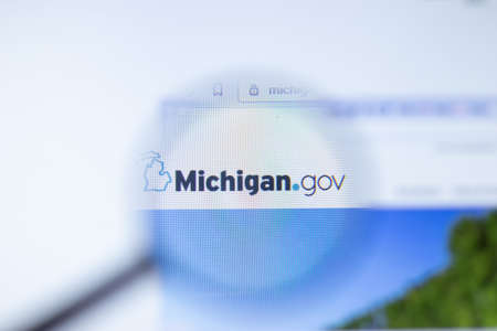 New York, USA - September 29, 2020: michigan.gov company website with logo close up, Illustrative...