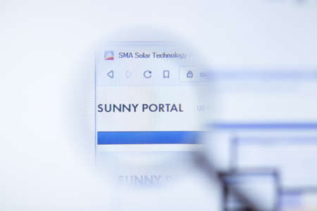 New York, USA - September 29, 2020: Sunny Portal sunnyportal.com company website with logo close up, Illustrative Editorial.のeditorial素材
