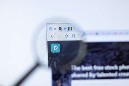 New York, USA - September 29, 2020: Pexels pexels.com company website with logo close up, Illustrative Editorial.のeditorial素材