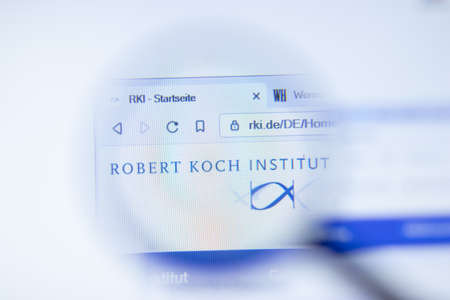 New York, USA - September 29, 2020: rki.de Robert Koch Institute company website with logo close up, Illustrative Editorial.のeditorial素材