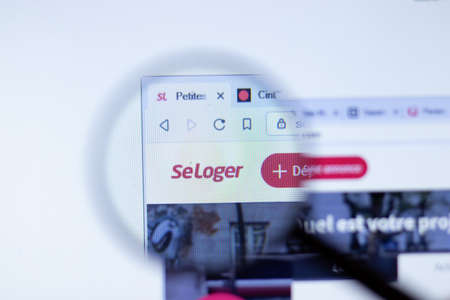 New York, USA - September 29, 2020: Seloger seloger.com company website with close up, Illustrative...