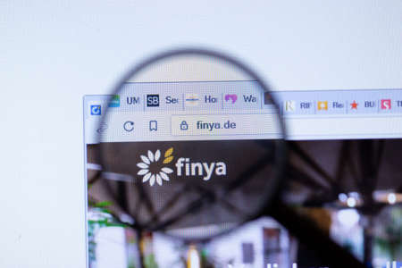 New York, USA - September 29, 2020: Finya finya.de company website with close up, Illustrative Editorial.のeditorial素材