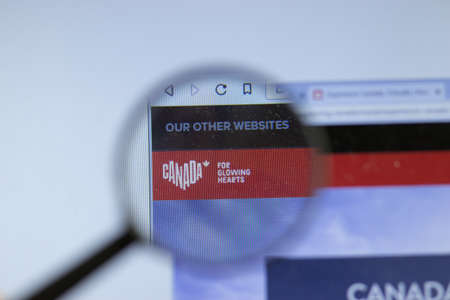New York, USA - 26 October 2020: Canada tourism website with close up, Illustrative Editorial.