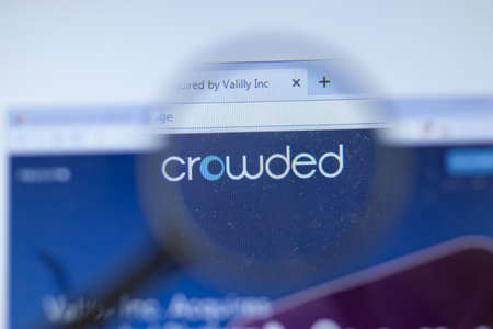 New York, USA - 26 October 2020: Crowded crowded.com company website with close up, Illustrative...