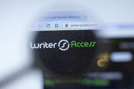 New York, USA - 26 October 2020: Writer Access writeraccess.com company website with close up,...