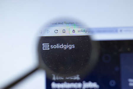 New York, USA - 26 October 2020: solidgigs company website with close up, Illustrative Editorial.のeditorial素材