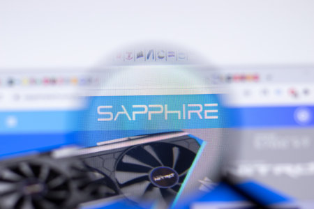 Saint Petersburg, Russia - 28 January 2021: Sapphire website page with close-up, Illustrative Editorialのeditorial素材