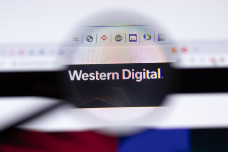 Saint Petersburg, Russia - 28 January 2021: Western Digital website page with close-up, Illustrative Editorialのeditorial素材