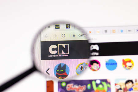 Los Angeles, USA - 1 February 2021: Cartoon Network website page. Cartoonnetwork.com logo on display screen, Illustrative Editorialのeditorial素材