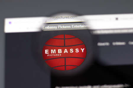 New York, USA - 15 February 2021: Embassy Pictures website in browser with company , Illustrative Editorialのeditorial素材