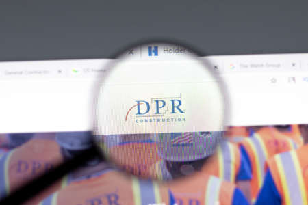 New York, USA - 15 February 2021: DPR Construction website in browser with company logo,...