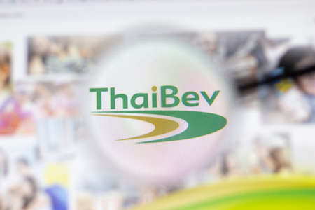 New York, USA - 15 February 2021: ThaiBev website in browser with company logo, Illustrative...