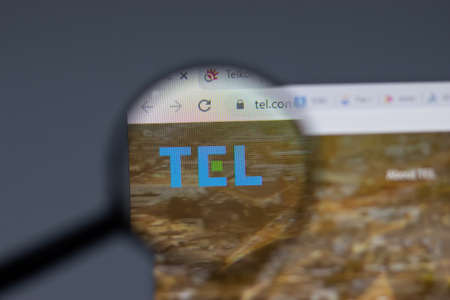 New York, USA - 17 February 2021: TEL Tokyo Electron logo close up on website page, Illustrative...