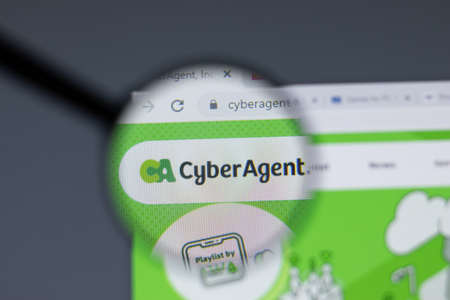 New York, USA - 17 February 2021: CyberAgent logo close up on website page, Illustrative Editorial