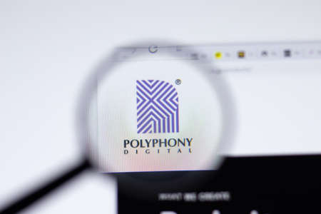 New York, USA - 17 February 2021: Polyphony Digital logo close up on website page, Illustrative Editorialのeditorial素材