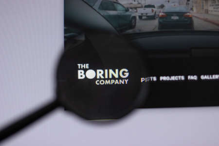 New York, USA - 18 March 2021: The Boring Company company logo icon on website, Illustrative...