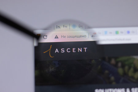 New York, USA - 18 March 2021: Ascent company logo icon on website, Illustrative Editorialのeditorial素材