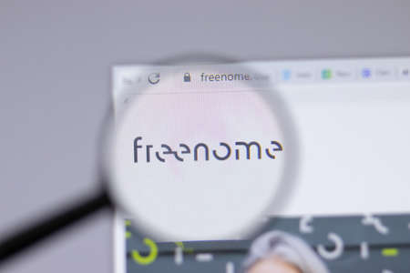 New York, USA - 18 March 2021: freenome company logo icon on website, Illustrative Editorialのeditorial素材