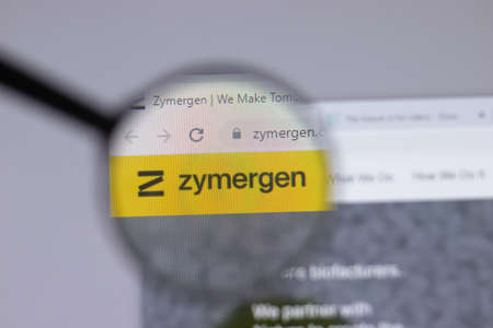 New York, USA - 18 March 2021: Zymergen company logo icon on website, Illustrative Editorial