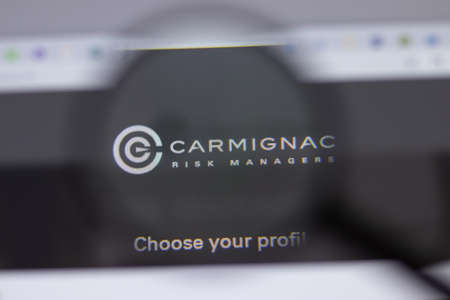 New York, USA - 18 March 2021: Carmignac company logo icon on website, Illustrative Editorial