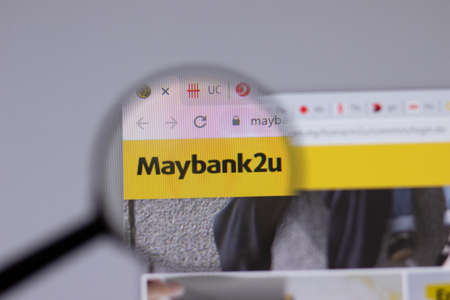 New York, USA - 18 March 2021: Maybank2u company logo icon on website, Illustrative Editorialのeditorial素材