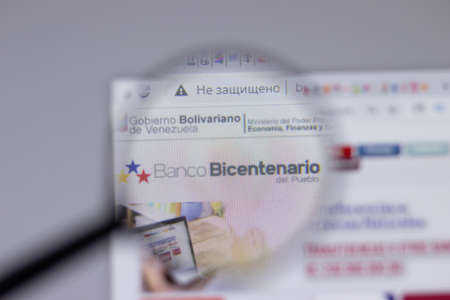 New York, USA - 18 March 2021: Banco Bicentenario company logo icon on website, Illustrative Editorialのeditorial素材