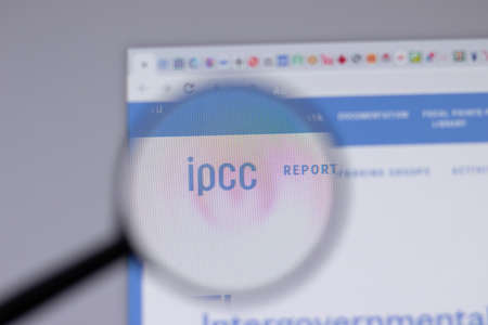 New York, USA - 18 March 2021: Intergovernmental Panel on Climate Change ipcc company logo icon on website, Illustrative Editorialのeditorial素材