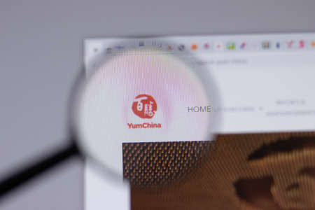 New York, USA - 18 March 2021: Yum China company logo icon on website, Illustrative Editorialのeditorial素材