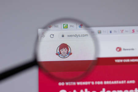 New York, USA - 18 March 2021: Wendys Company company logo icon on website, Illustrative Editorialのeditorial素材