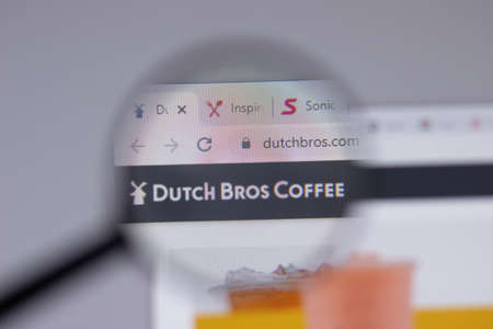 New York, USA - 18 March 2021: Dutch Bros Coffee company logo icon on website, Illustrative Editorialのeditorial素材