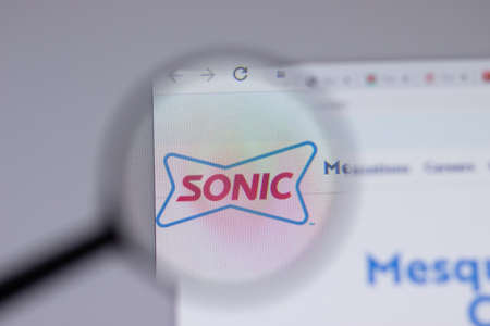 New York, USA - 18 March 2021: Sonic Drive-In company logo icon on website, Illustrative Editorial