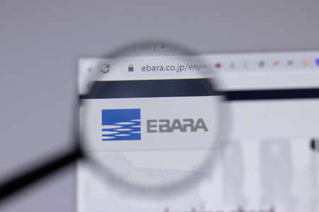 New York, USA - 18 March 2021: Ebara Corporation company logo icon on website, Illustrative Editorialのeditorial素材