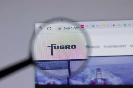 New York, USA - 18 March 2021: Fugro company logo icon on website, Illustrative Editorialのeditorial素材