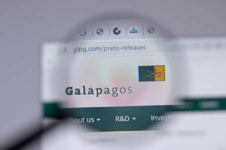 New York, USA - 18 March 2021: Galapagos company logo icon on website, Illustrative Editorialのeditorial素材