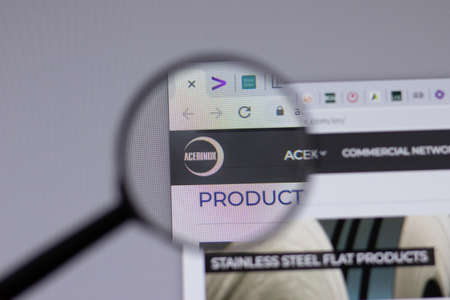 New York, USA - 18 March 2021: Acerinox company logo icon on website, Illustrative Editorialのeditorial素材