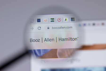 New York, USA - 18 March 2021: Booz Allen Hamilton company logo icon on website, Illustrative...