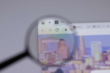 New York, USA - 18 March 2021: Movoto company logo icon on website, Illustrative Editorial