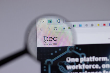 New York, USA - 18 March 2021: TTEC company logo icon on website, Illustrative Editorialのeditorial素材