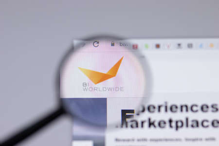 New York, USA - 26 April 2021: bi worldwide logo close-up on website page, Illustrative Editorial