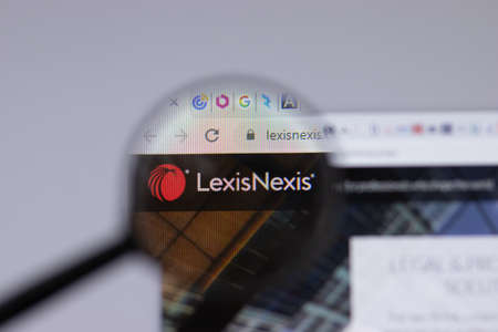 New York, USA - 26 April 2021: LexisNexis logo close-up on website page, Illustrative Editorialのeditorial素材